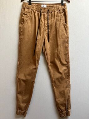 Kuwalla Tee Khaki Brown Cotton Twill Drawstring Jogger Pants Size M